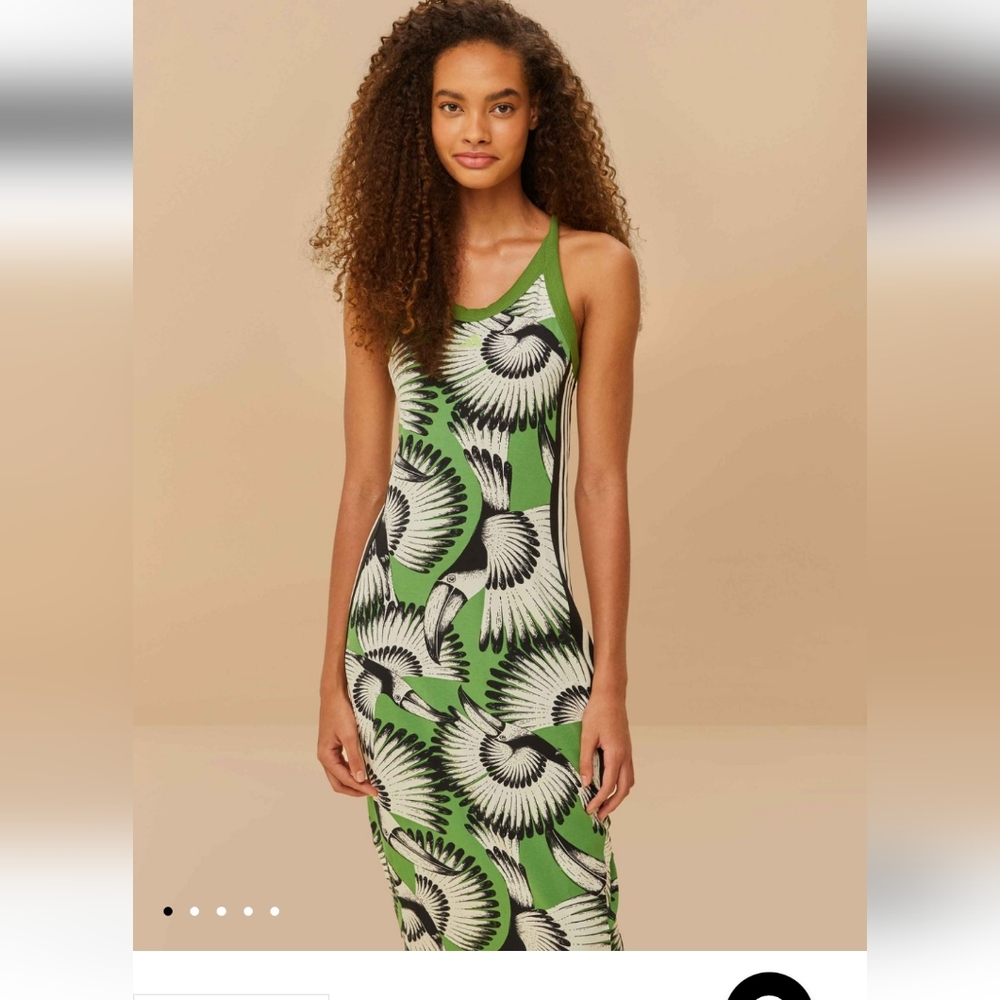 adidas toucan wings midi dress crew green